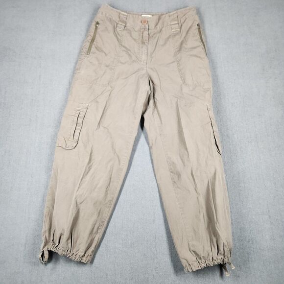 J Jill Pant Womens 6 Outdoor Hiking Brown Cargo Cropped  Adjustable Hem - Picture 1 of 11